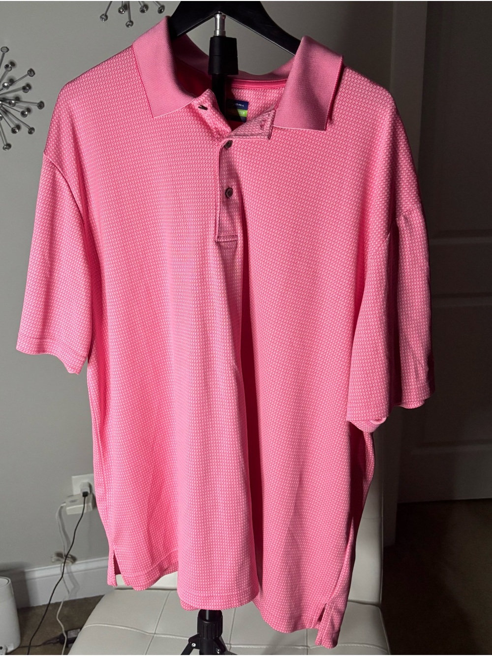 Hogan Men's Pink Waffle-Knit Polo